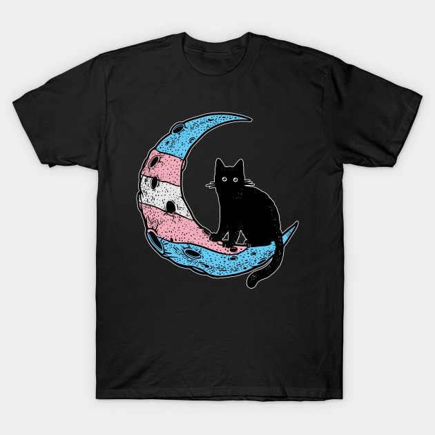 Transgender Moon Cat T-Shirt by Psitta